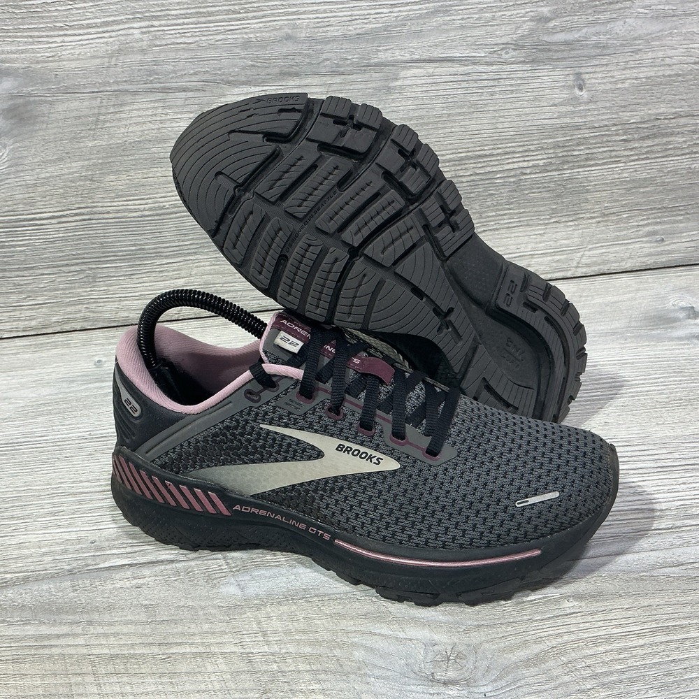 BROOKS ADRENALINE GTS 22 Women's Size 7.5 B 1203531B015 Pearl/Blk Running Shoes